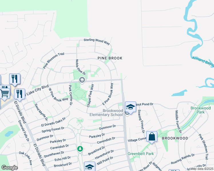 map of restaurants, bars, coffee shops, grocery stores, and more near 17118 Parsley Hawthorne Court in Houston