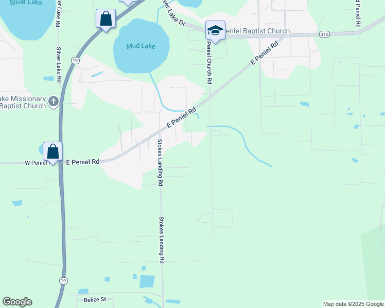 map of restaurants, bars, coffee shops, grocery stores, and more near 131 Pine Tree Trail in Palatka