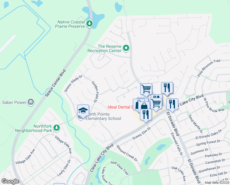 map of restaurants, bars, coffee shops, grocery stores, and more near 3307 Sonora Meadow Lane in Houston