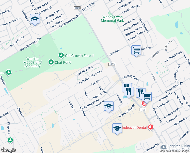 map of restaurants, bars, coffee shops, grocery stores, and more near 816 Silver Fox in Cibolo