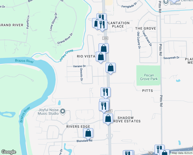 map of restaurants, bars, coffee shops, grocery stores, and more near 814 La Hacienda Drive in Richmond