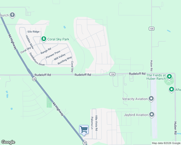 map of restaurants, bars, coffee shops, grocery stores, and more near 2028 Glen Hollow in Seguin