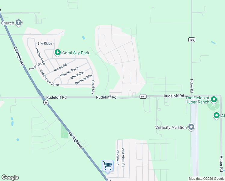 map of restaurants, bars, coffee shops, grocery stores, and more near 2028 Glen Hollow in Seguin