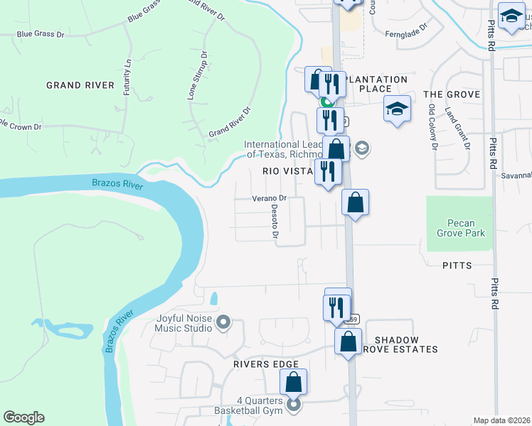 map of restaurants, bars, coffee shops, grocery stores, and more near Camarilla Lane in Richmond