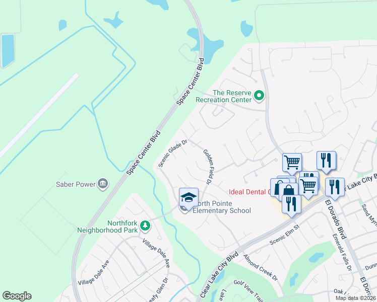 map of restaurants, bars, coffee shops, grocery stores, and more near 3015 High Castle Court in Houston