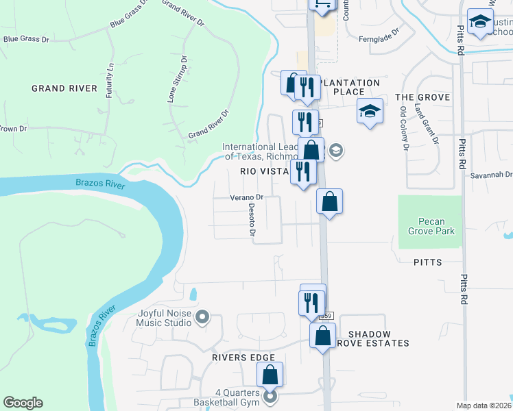 map of restaurants, bars, coffee shops, grocery stores, and more near 927 Rosa Del Villa Court in Richmond