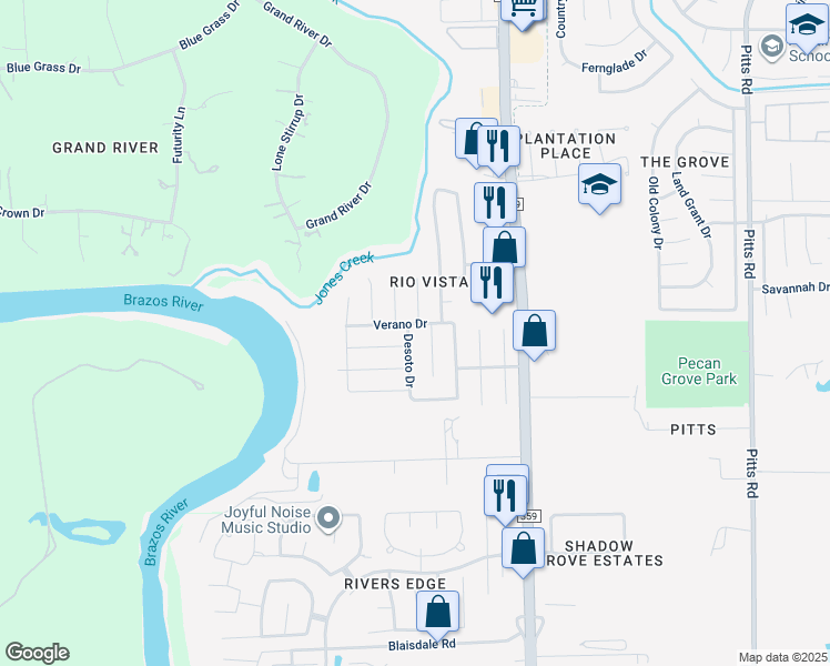 map of restaurants, bars, coffee shops, grocery stores, and more near 920 Desoto Drive in Richmond