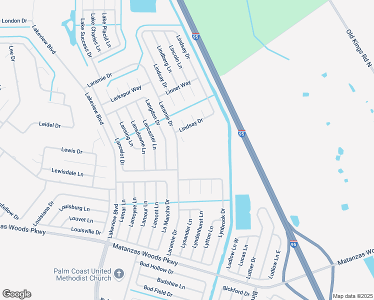 map of restaurants, bars, coffee shops, grocery stores, and more near 20 Matanzas Lakes Drive in Palm Coast