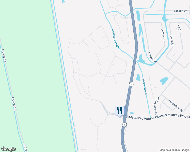 map of restaurants, bars, coffee shops, grocery stores, and more near 200 Matanzas Village Avenue in Palm Coast