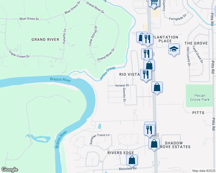 map of restaurants, bars, coffee shops, grocery stores, and more near Cascadera Court in Richmond