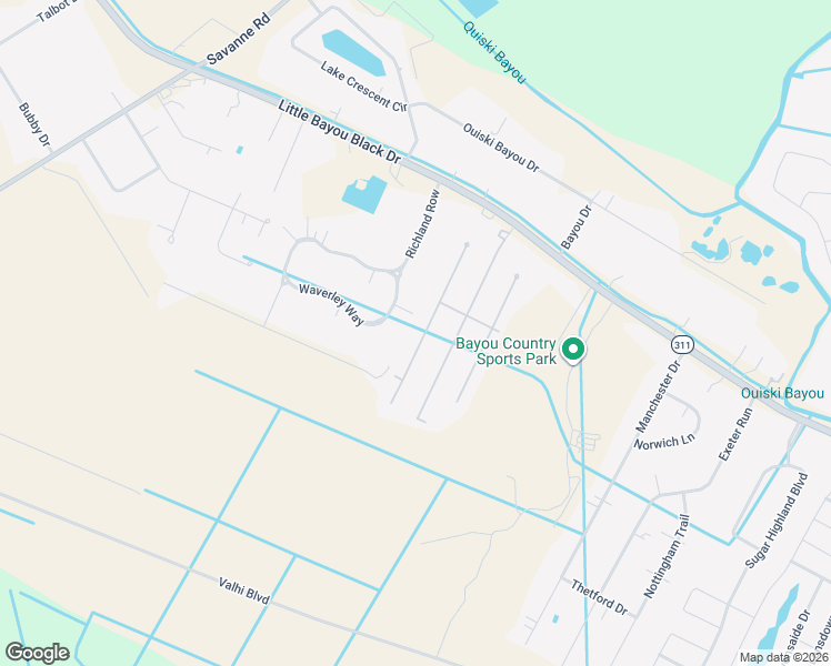 map of restaurants, bars, coffee shops, grocery stores, and more near 234 Lake Decade Ct in Houma