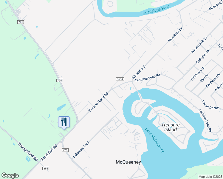 map of restaurants, bars, coffee shops, grocery stores, and more near 116 Treasure Cove in McQueeney