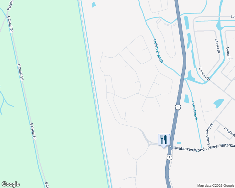 map of restaurants, bars, coffee shops, grocery stores, and more near 200 Matanzas Village Avenue in Palm Coast