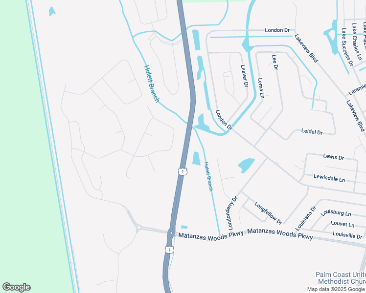 map of restaurants, bars, coffee shops, grocery stores, and more near Branch in Palm Coast