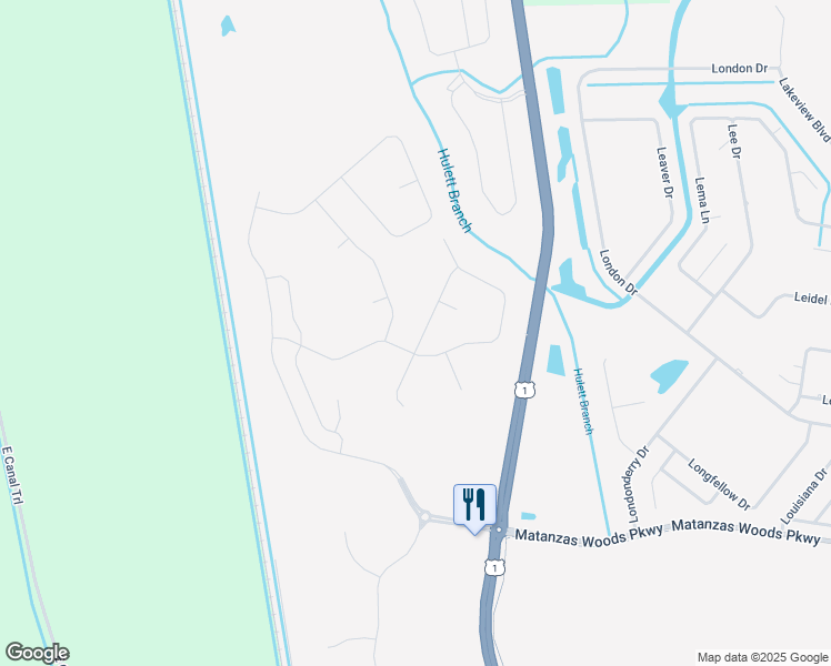 map of restaurants, bars, coffee shops, grocery stores, and more near Branch in Palm Coast