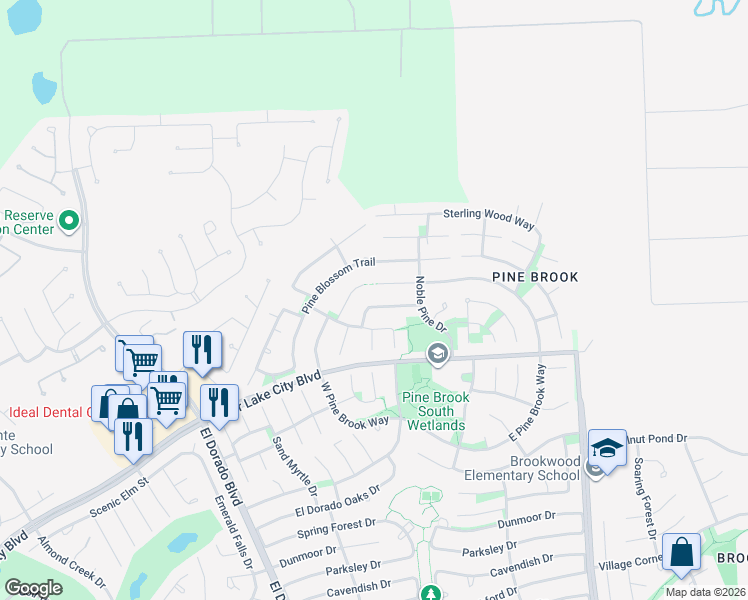map of restaurants, bars, coffee shops, grocery stores, and more near 4019 Elm Crest Trail in Houston