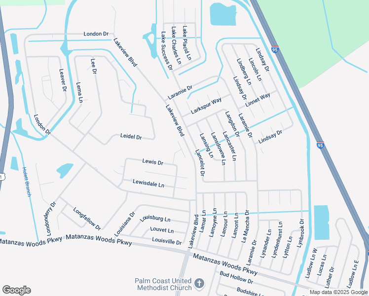 map of restaurants, bars, coffee shops, grocery stores, and more near 9 Lewis Shire Place in Palm Coast