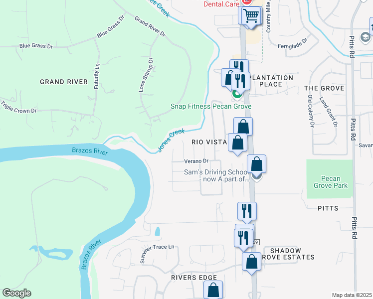 map of restaurants, bars, coffee shops, grocery stores, and more near 1022 Briza Del Mar Court in Richmond