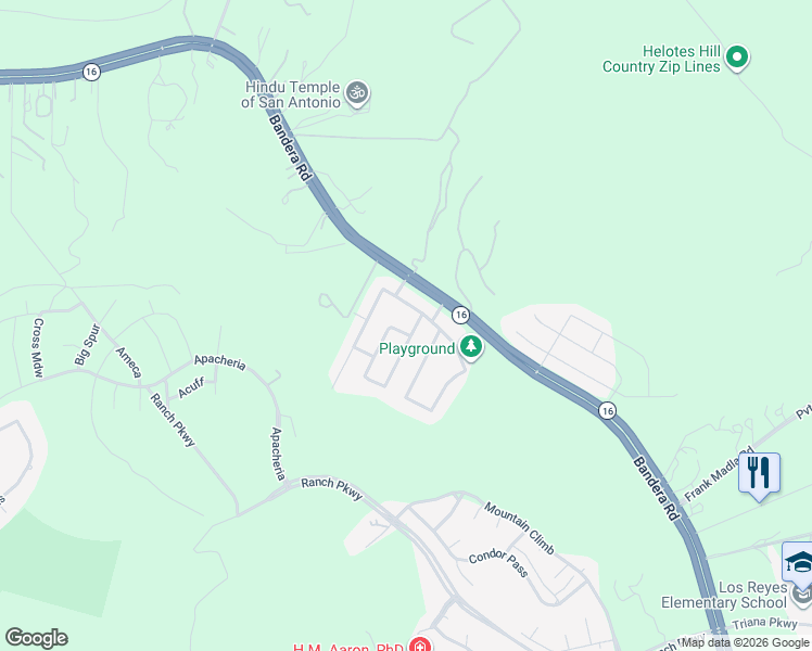 map of restaurants, bars, coffee shops, grocery stores, and more near 11511 Sneffels Mount in Helotes