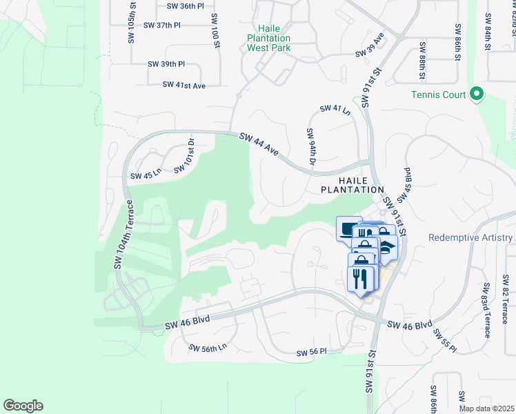 map of restaurants, bars, coffee shops, grocery stores, and more near 4704 Southwest 97th Terrace in Gainesville