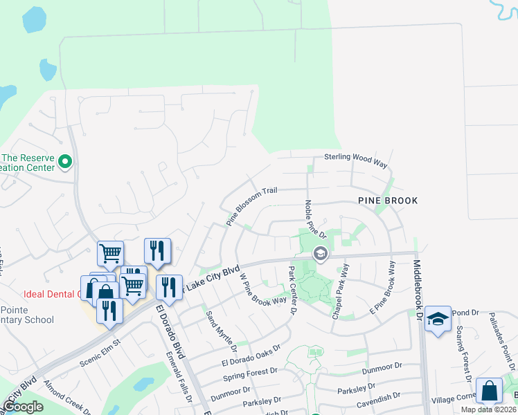 map of restaurants, bars, coffee shops, grocery stores, and more near 4227 Olive Oak Court in Houston