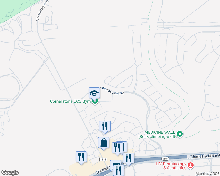 map of restaurants, bars, coffee shops, grocery stores, and more near Balentine in San Antonio