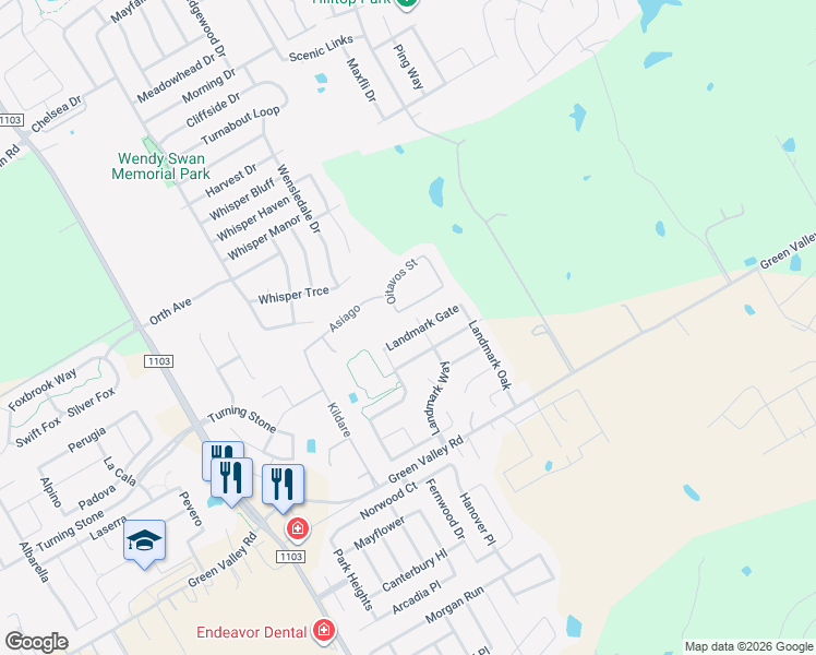 map of restaurants, bars, coffee shops, grocery stores, and more near 437 Landmark Gate in Cibolo