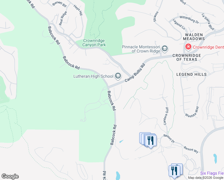 map of restaurants, bars, coffee shops, grocery stores, and more near 17919 Cantera Court in San Antonio