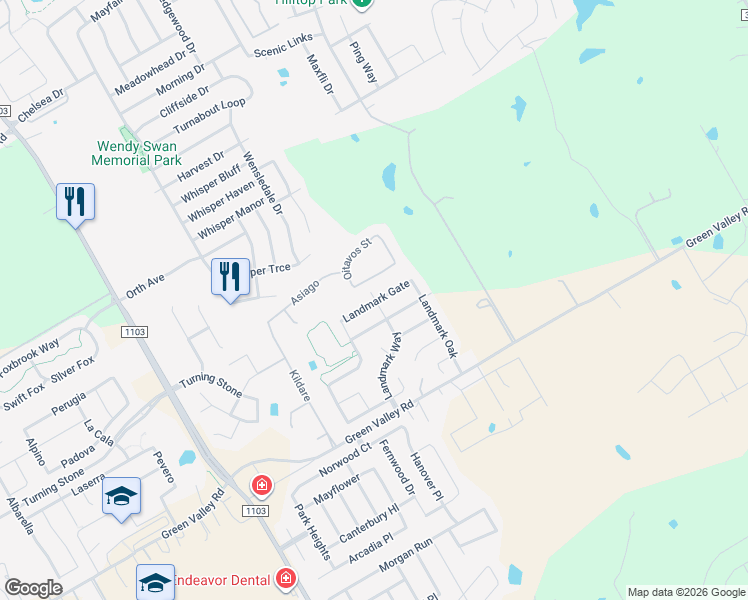 map of restaurants, bars, coffee shops, grocery stores, and more near 437 Landmark Gate in Cibolo