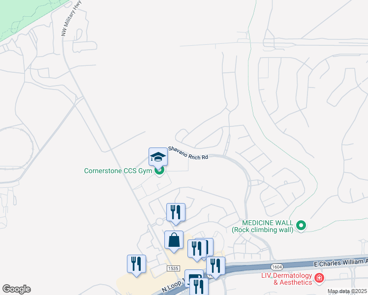 map of restaurants, bars, coffee shops, grocery stores, and more near Balentine in San Antonio