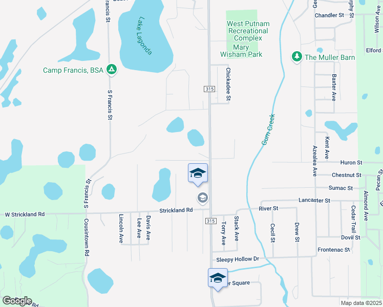 map of restaurants, bars, coffee shops, grocery stores, and more near in Interlachen
