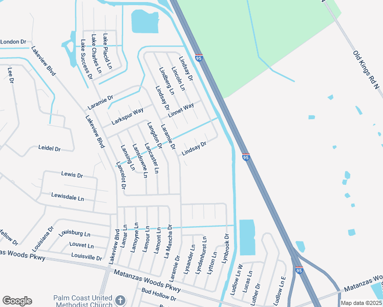 map of restaurants, bars, coffee shops, grocery stores, and more near 47 Matanzas Lakes Drive in Palm Coast