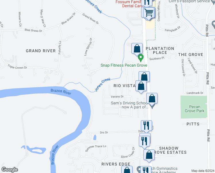 map of restaurants, bars, coffee shops, grocery stores, and more near 1035 Briza Del Mar Court in Richmond