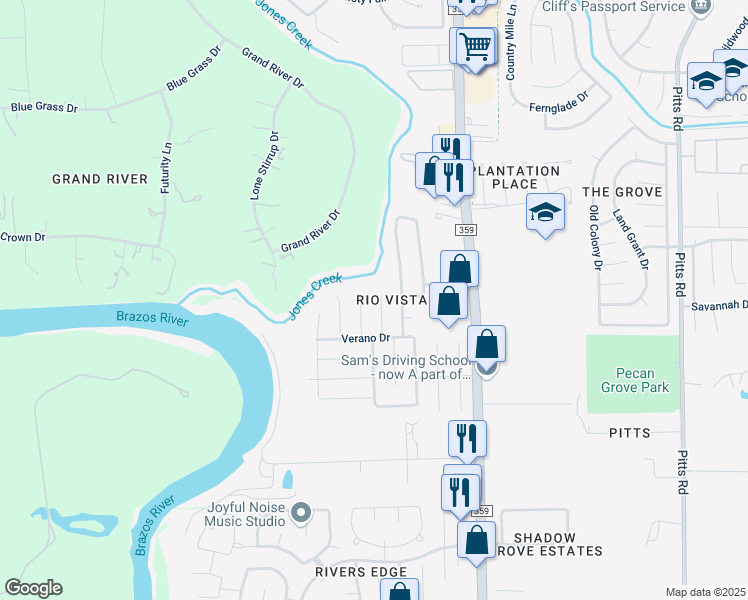 map of restaurants, bars, coffee shops, grocery stores, and more near 1035 Bahia Vista Drive in Richmond