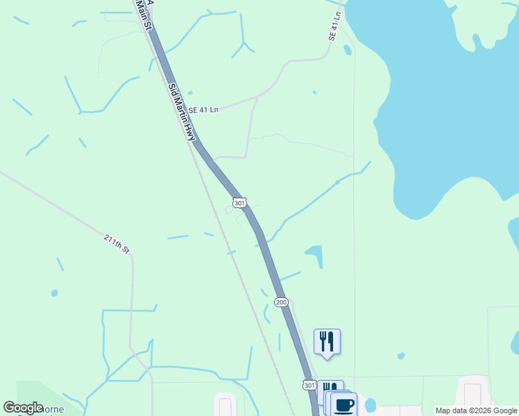 map of restaurants, bars, coffee shops, grocery stores, and more near 4701 U.S. 301 in Hawthorne