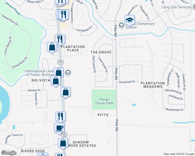 map of restaurants, bars, coffee shops, grocery stores, and more near 1927 Audubon Court in Richmond
