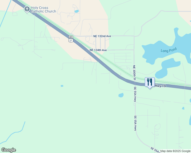 map of restaurants, bars, coffee shops, grocery stores, and more near 116 Southeast 411th Street in Cross City