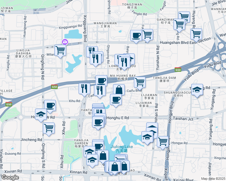 map of restaurants, bars, coffee shops, grocery stores, and more near in 