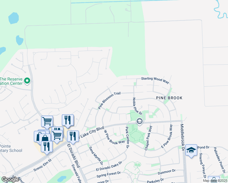 map of restaurants, bars, coffee shops, grocery stores, and more near 4306 Noble Oak Trail in Houston