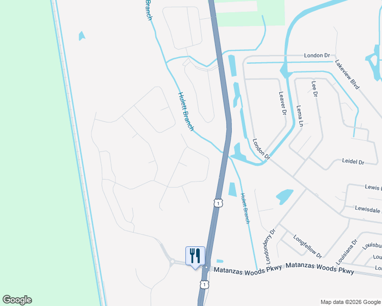 map of restaurants, bars, coffee shops, grocery stores, and more near Branch in Palm Coast