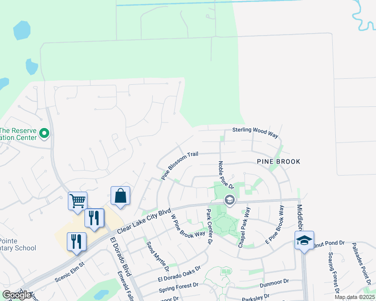 map of restaurants, bars, coffee shops, grocery stores, and more near 4306 Noble Oak Trail in Houston
