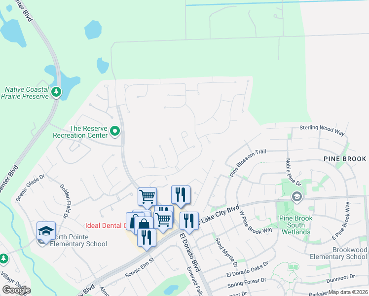 map of restaurants, bars, coffee shops, grocery stores, and more near 5707 Bell Cliff Court in Houston