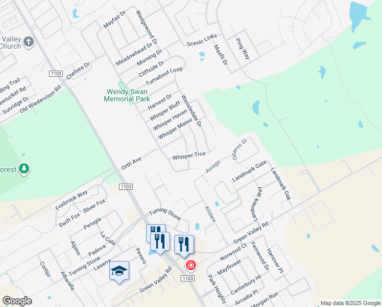 map of restaurants, bars, coffee shops, grocery stores, and more near 3900 Whisper Ridge in Schertz