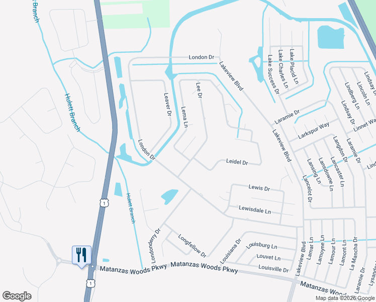 map of restaurants, bars, coffee shops, grocery stores, and more near 4 Lemay Place in Palm Coast