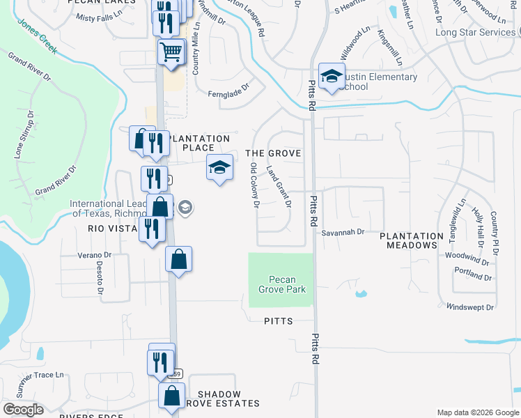 map of restaurants, bars, coffee shops, grocery stores, and more near 1927 Audubon Court in Richmond