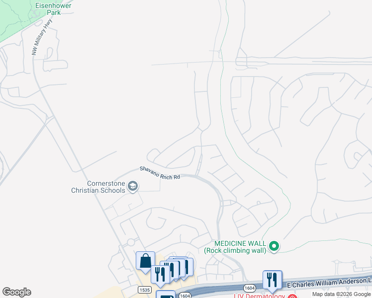 map of restaurants, bars, coffee shops, grocery stores, and more near in San Antonio