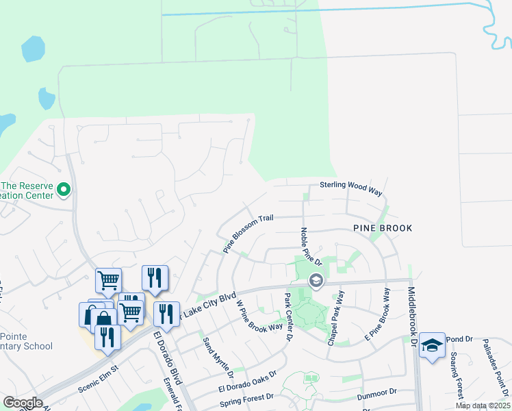 map of restaurants, bars, coffee shops, grocery stores, and more near 4306 Noble Oak Trail in Houston