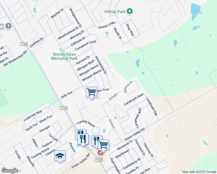 map of restaurants, bars, coffee shops, grocery stores, and more near 3901 Wensledale Drive in Schertz