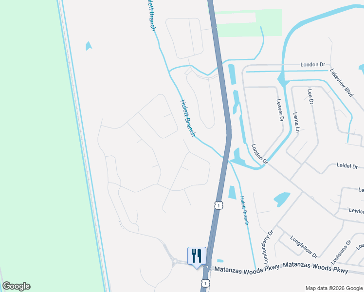 map of restaurants, bars, coffee shops, grocery stores, and more near Branch in Palm Coast