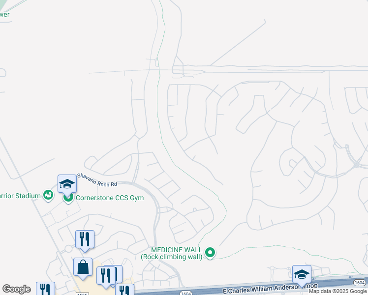 map of restaurants, bars, coffee shops, grocery stores, and more near 18411 Golden Maize in San Antonio